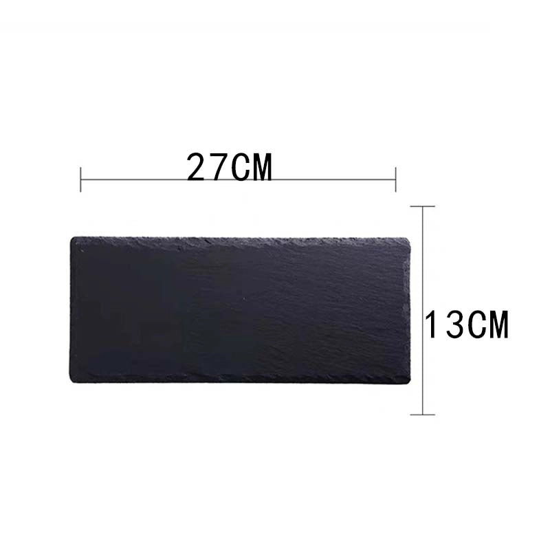 Slate Dinner Plate Dessert Sushi Plate Western Food Black Slate Plate Tableware Flat Plate Barbecue Steak Plate