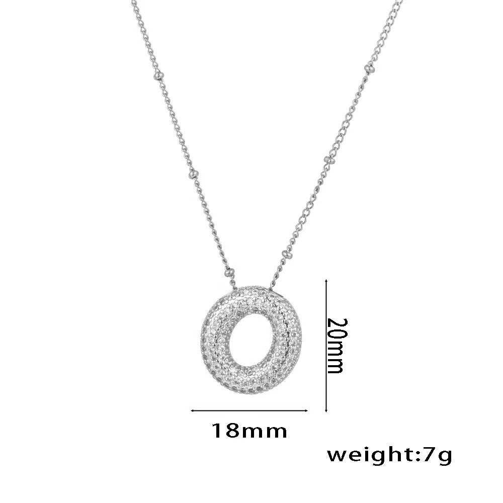 New Micro-Inlaid Zircon 26 Letter Pendant Necklace Copper Plated 18K Gold Fashionable And Classic
