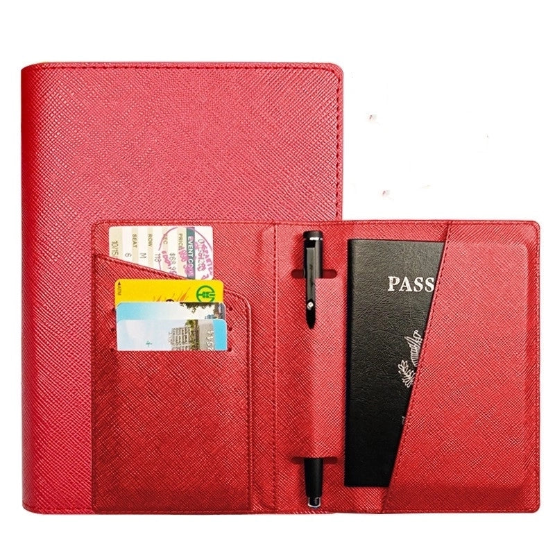 Unisex Classic Style Solid Color Pu Leather Passport Holders