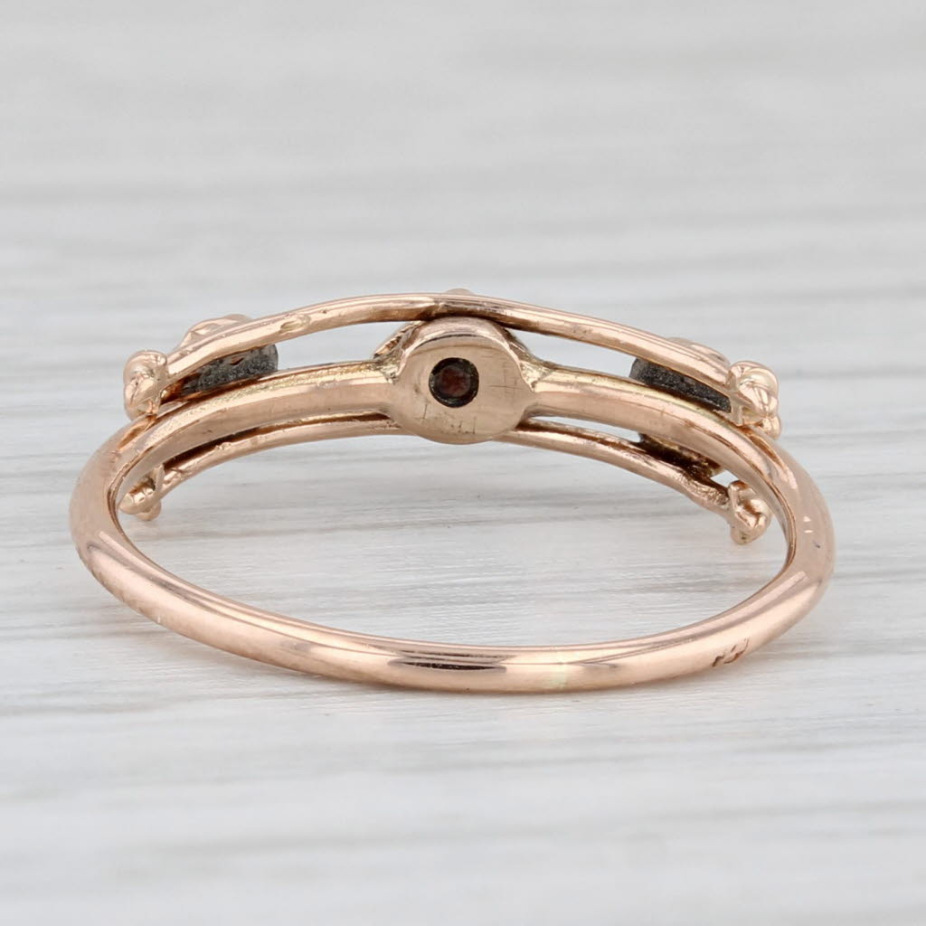 Antique Split Pearl Ring 10k Rose Gold Size 4.5 Stackable