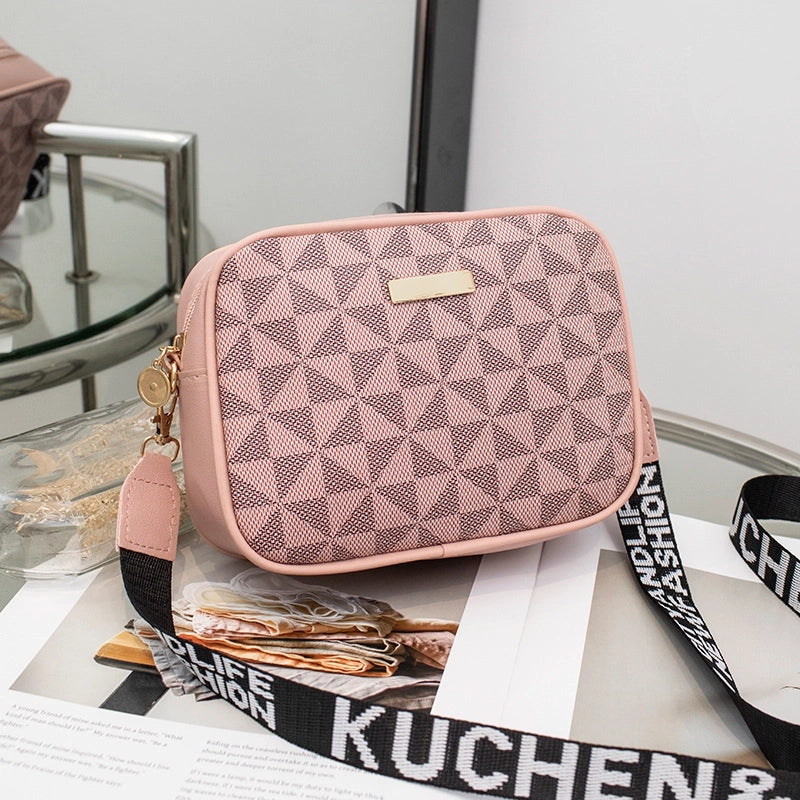 Women's Medium Pu Leather Plaid Vintage Style Classic Style Zipper Camera Bag