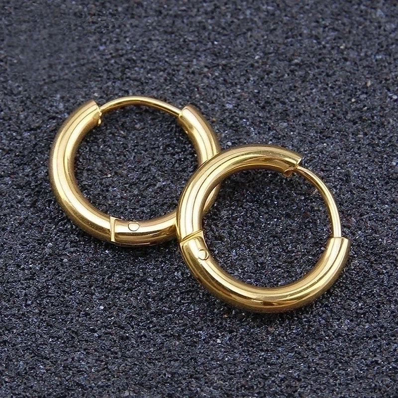 Minimalist Round Stainless Steel Hoop Earrings 1 Piece