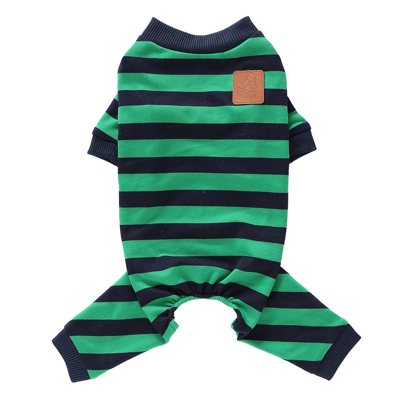 British Style Pet Striped Four-leg Pajamas