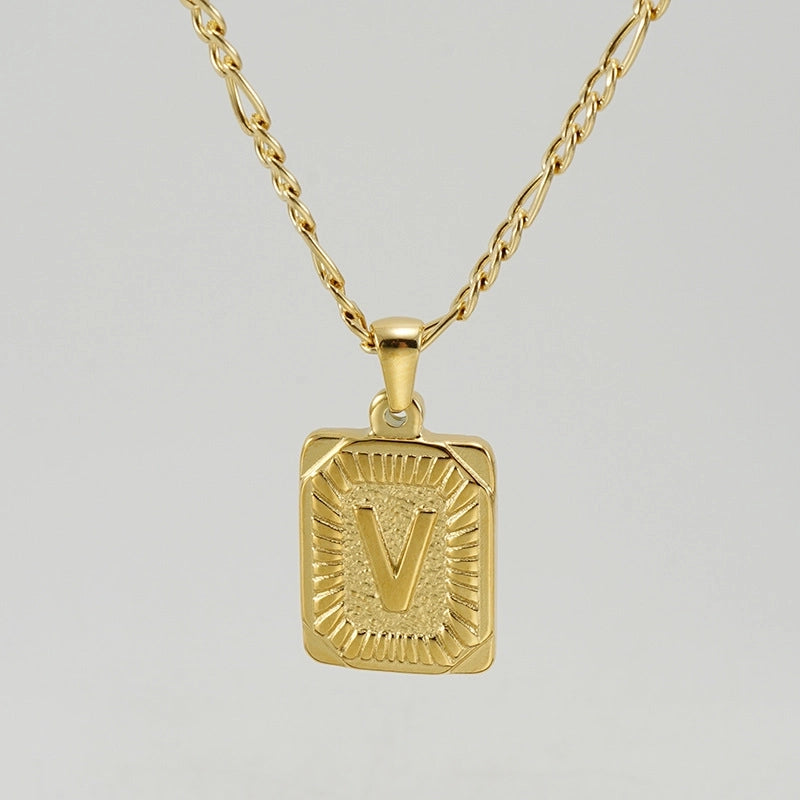 Fashion Letter Titanium Steel Plating Pendant Necklace 1 Piece
