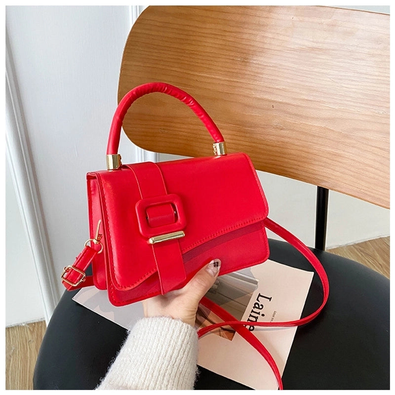 Unisex Small Pu Leather Fashion Square Bag