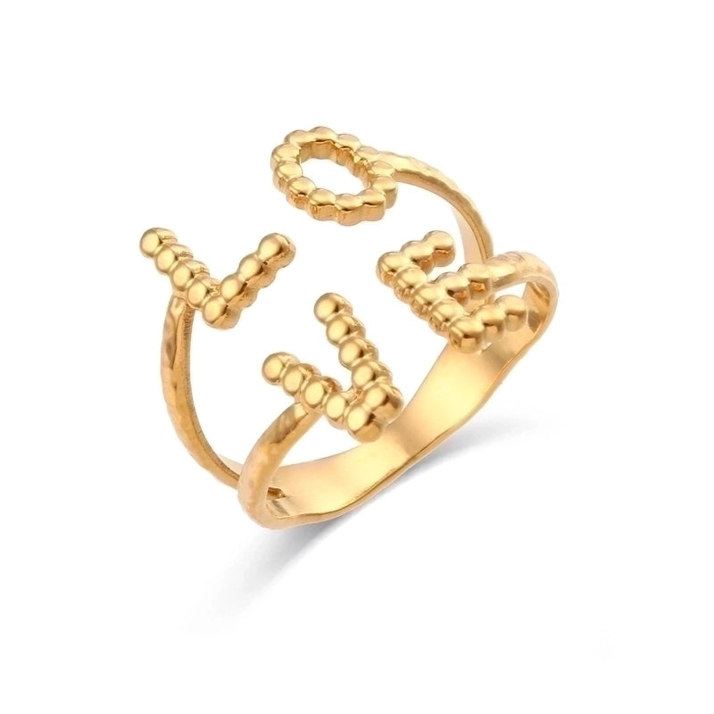 Fashion Geometric 304 Stainless Steel 18K Gold Plated Plating Open Ring