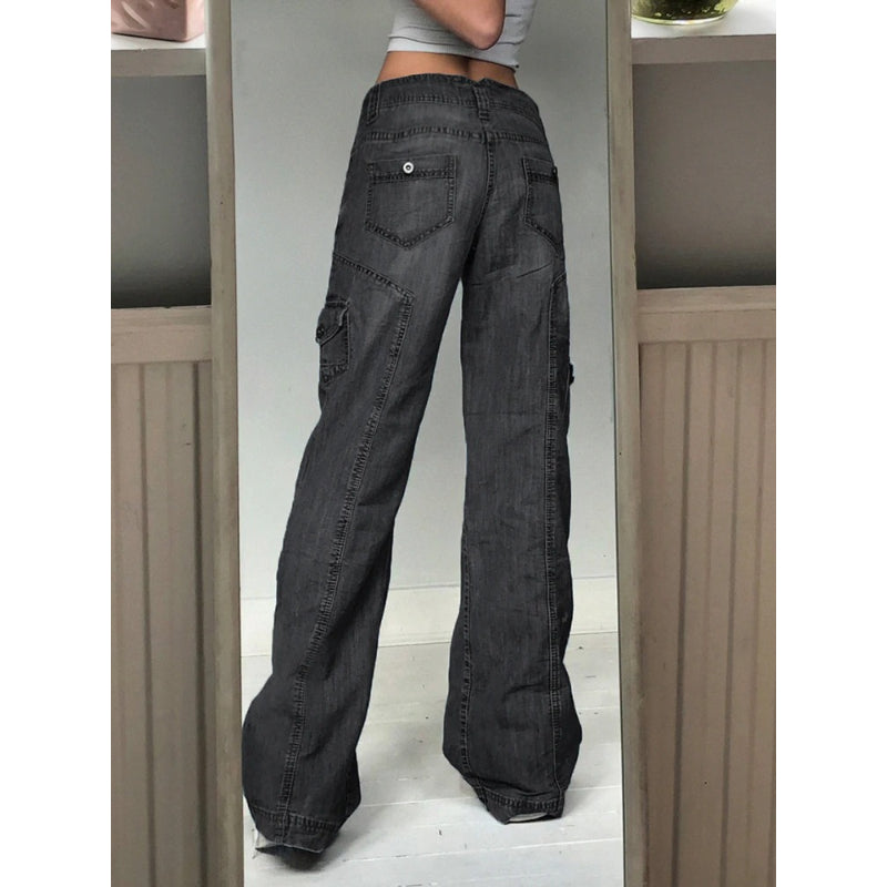 Patchwork Streetwear Baggy Jeans For Women