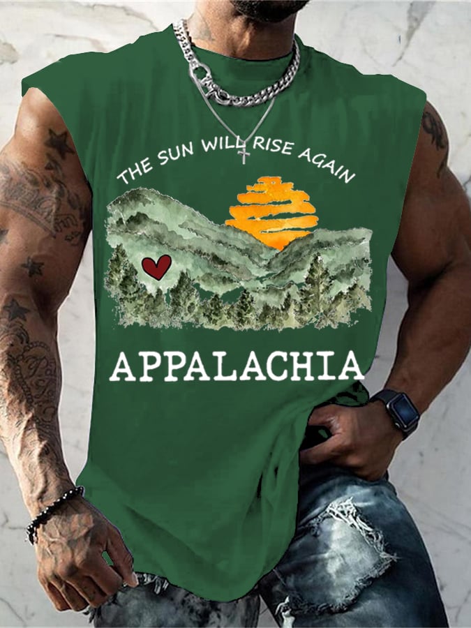 Men's Appalachia Strong.The Sun Will Rise Again Print Tank Top