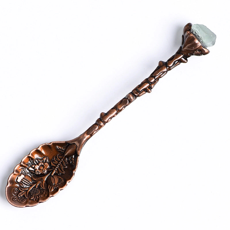 2 Pieces Elegant Lady Minimalist Geometric Crystal Spoon