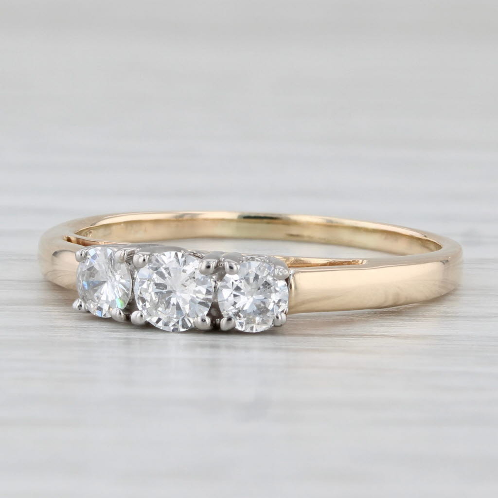 0.50ctw Diamond 3-Stone Engagement Ring 14k Yellow Gold Size 8