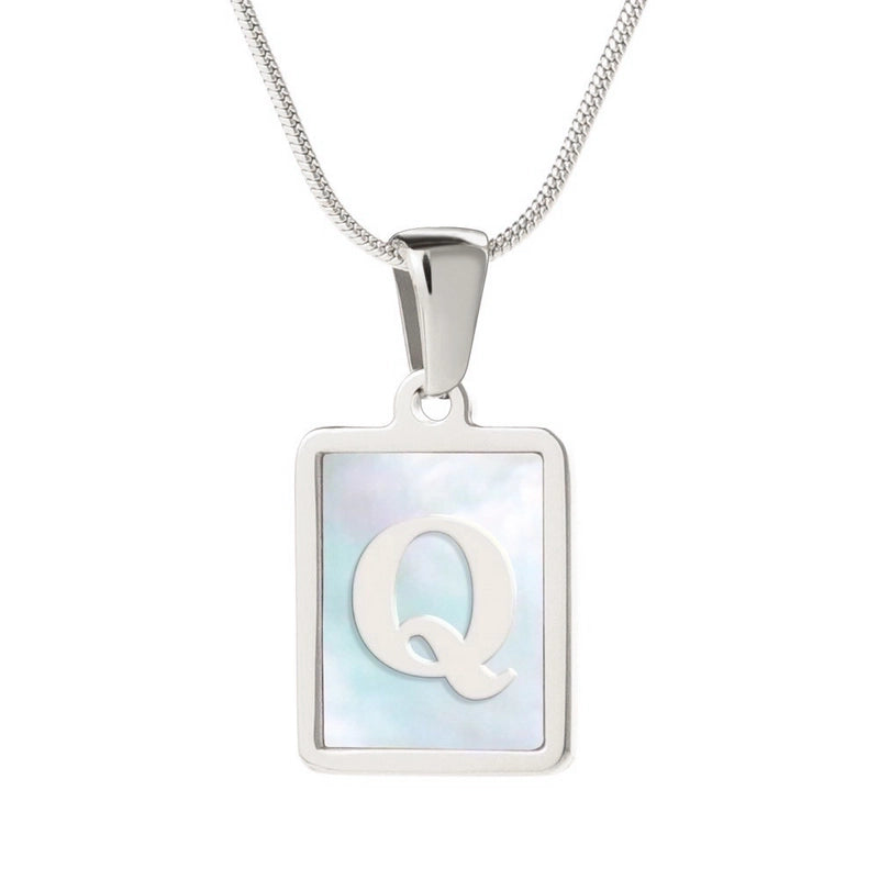 Stainless Steel 18K Gold Plated Casual Commute Plating Inlay Letter Shell Pendant Necklace
