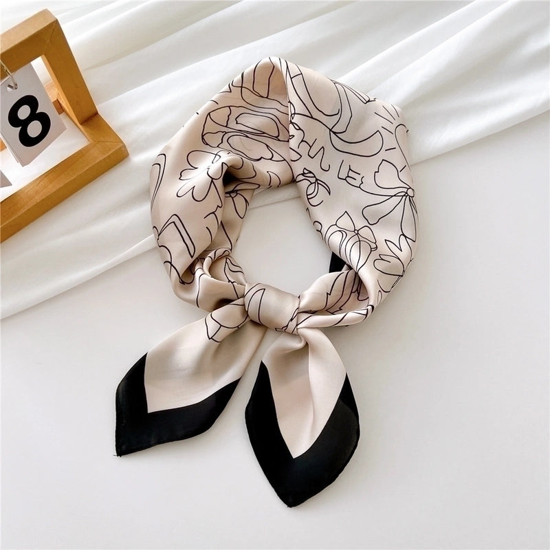 Women's Elegant Geometric Polyester Printing Silk Scarves