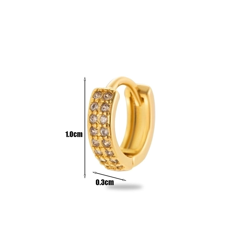1 Piece Minimalist Classic Style Round Plating Inlay Copper Zircon 18k Gold Plated Ear Studs