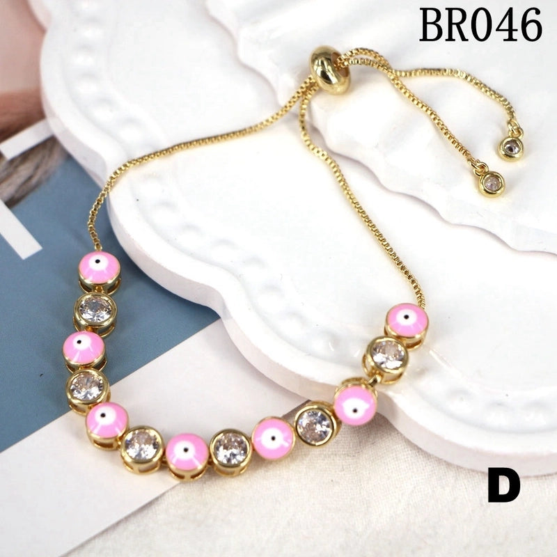 Copper Plating Geometric Artificial Gemstones Copper Bracelets