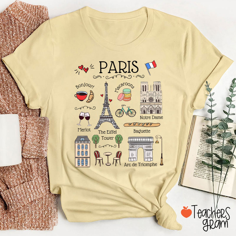 Eiffel Tower French Landmarks French Teacher T-Shirt