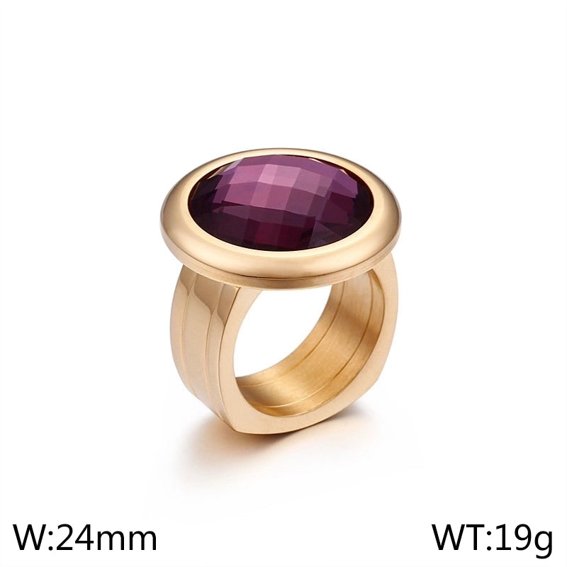 Titanium Steel 18K Gold Plated Fashion Plating Geometric No Inlaid
