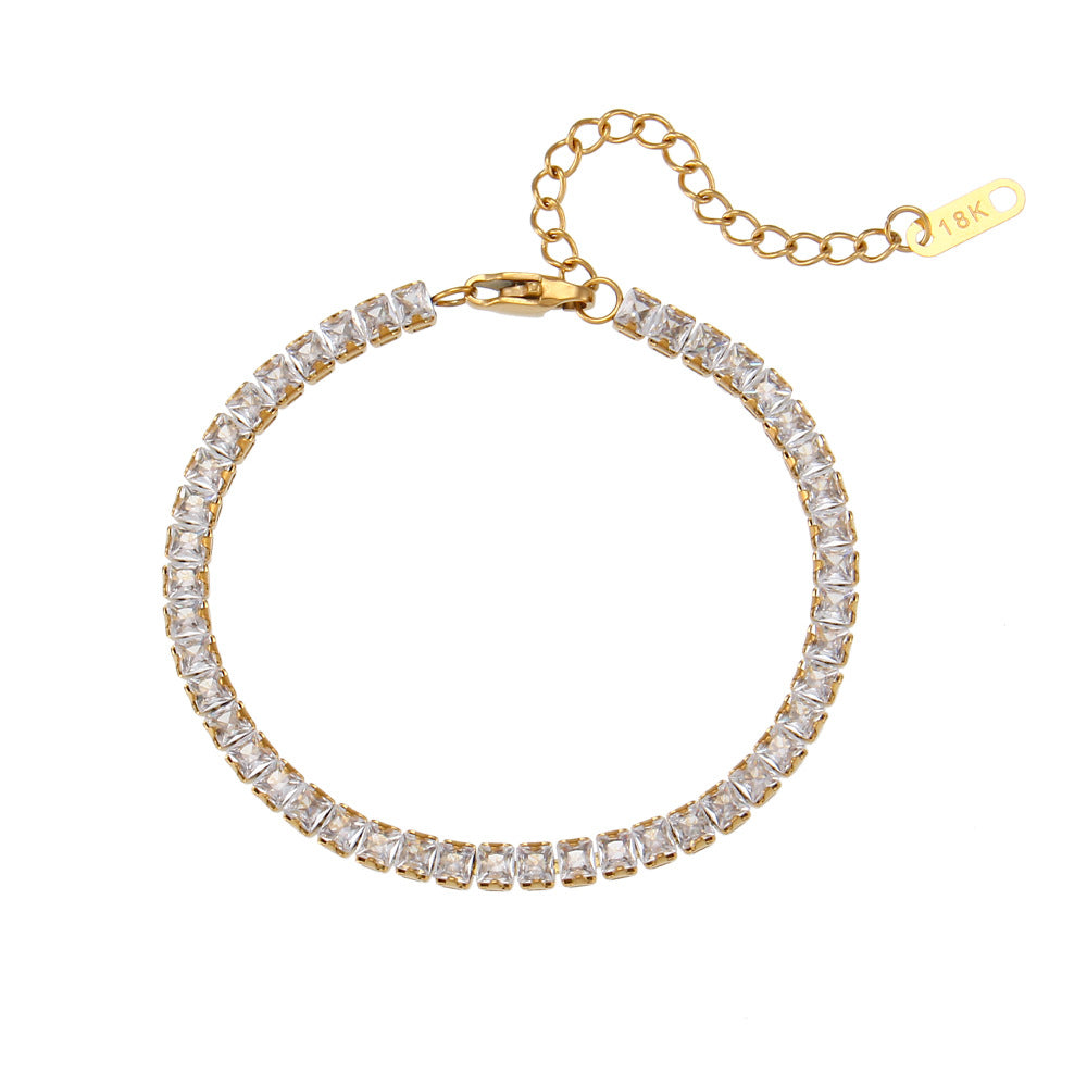 Fashion Stripe Geometric Stainless Steel 18K Gold Plated Necklaces