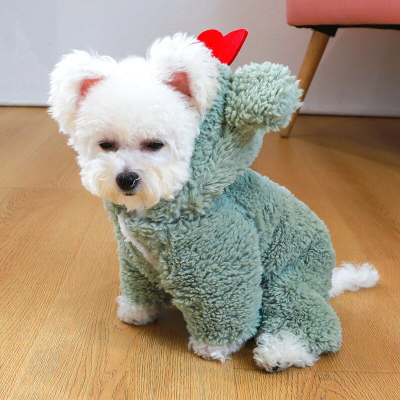 Heart Decor Dog Cat Hooded Coat