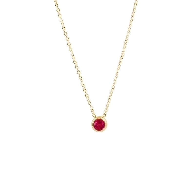 1 Piece Lady Round Stainless Steel Titanium Steel 18k Gold Plated Zircon Pendant Necklace