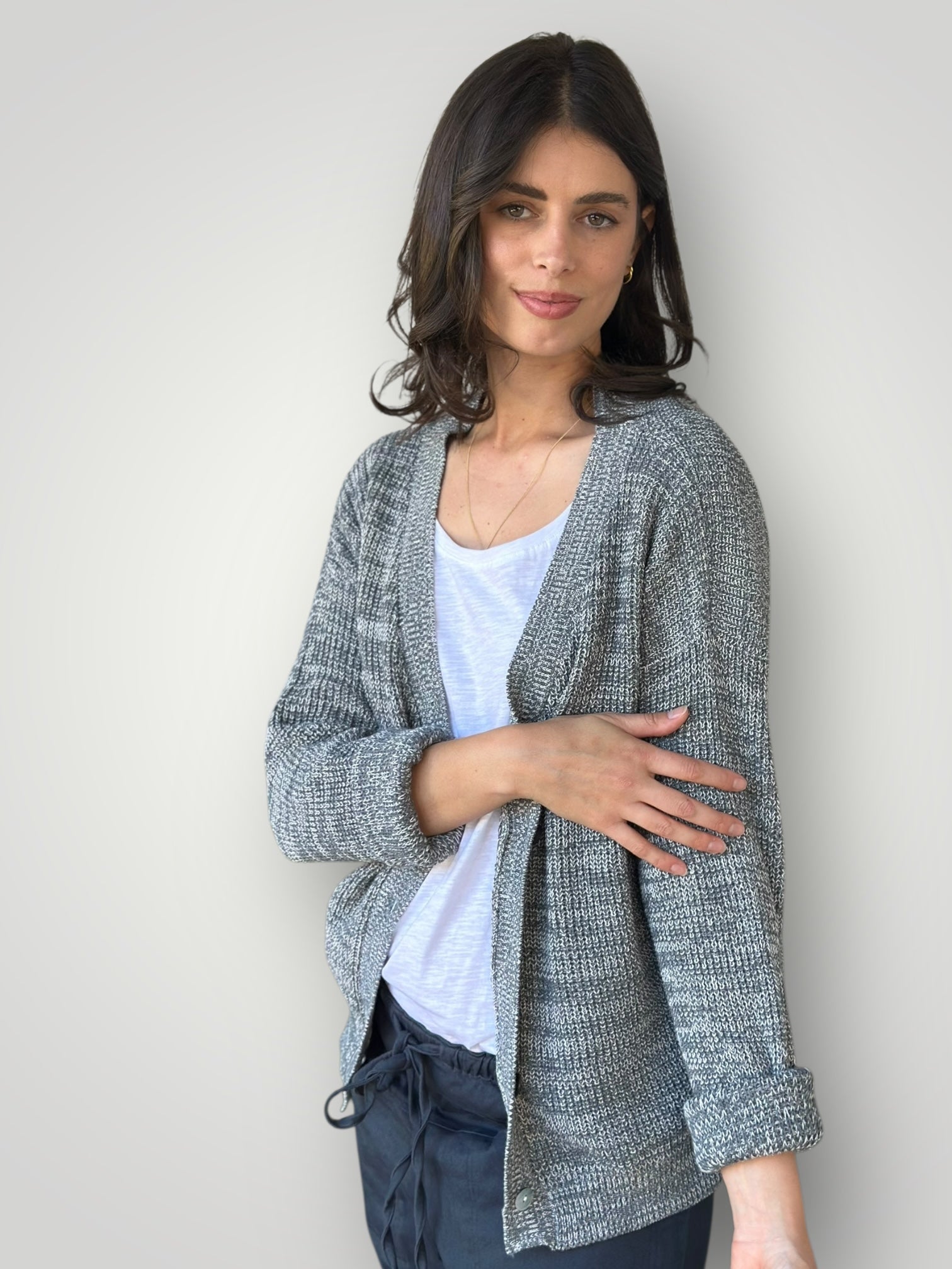lucas cardi - grey/white mix  cotton