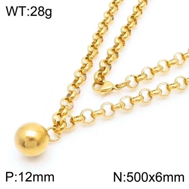 Hip-hop Geometric Stainless Steel Plating Bracelets Necklace
