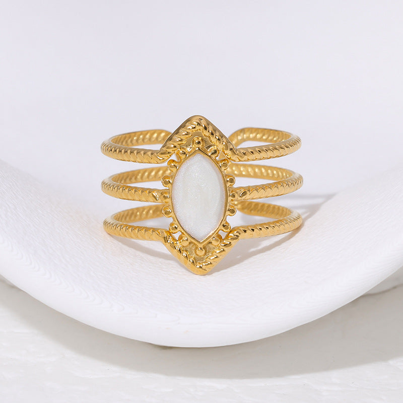 Open Ring Ellipse Geometric Stainless Steel Electroplating Rings