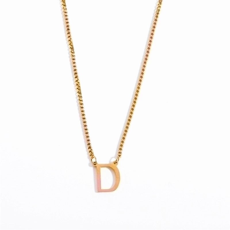 201 Stainless Steel 304 Stainless Steel Gold Plated Minimalist Letter Pendant Necklace