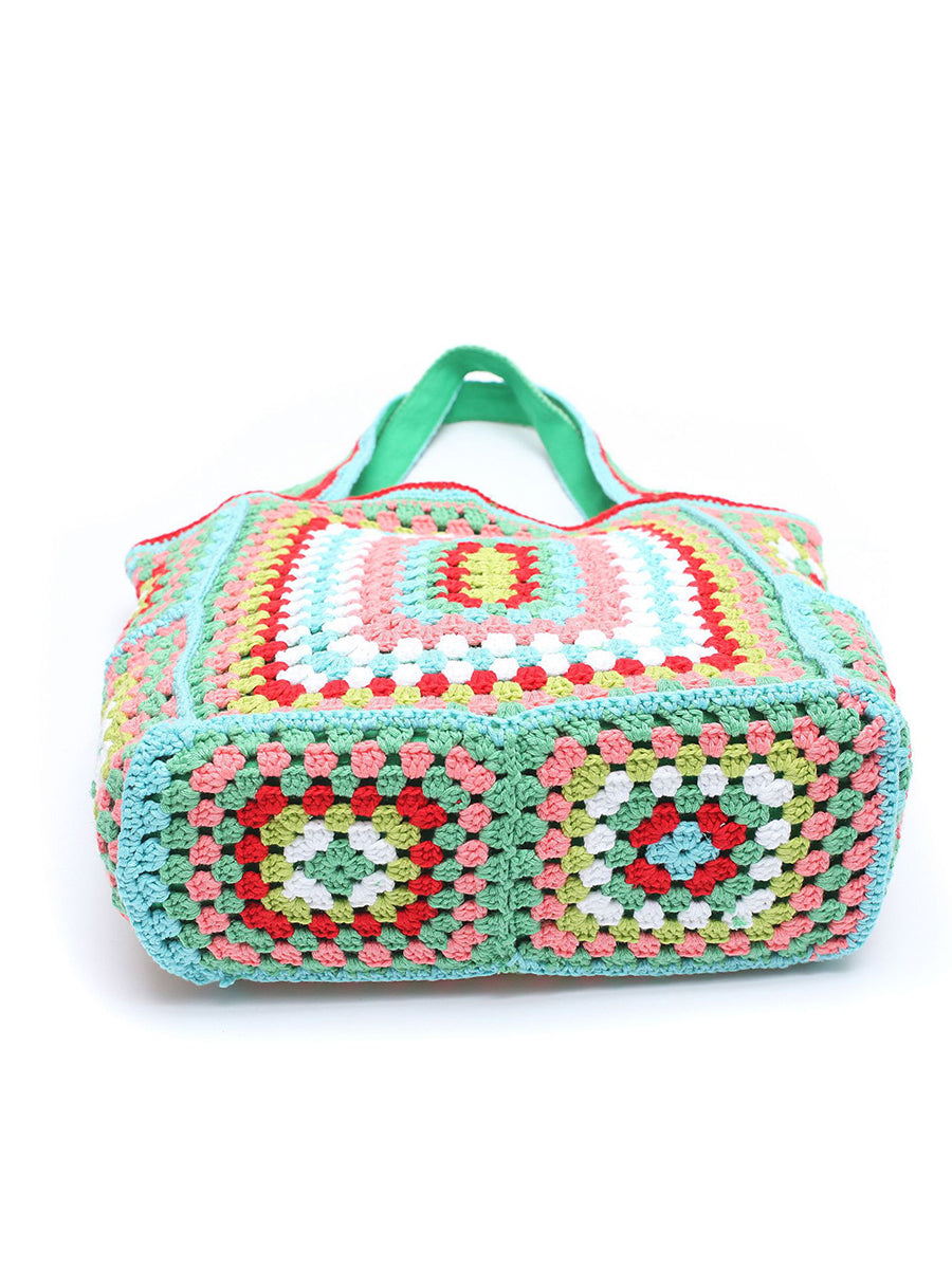 Women Summer Ethnic Knitted Shoulder Bag