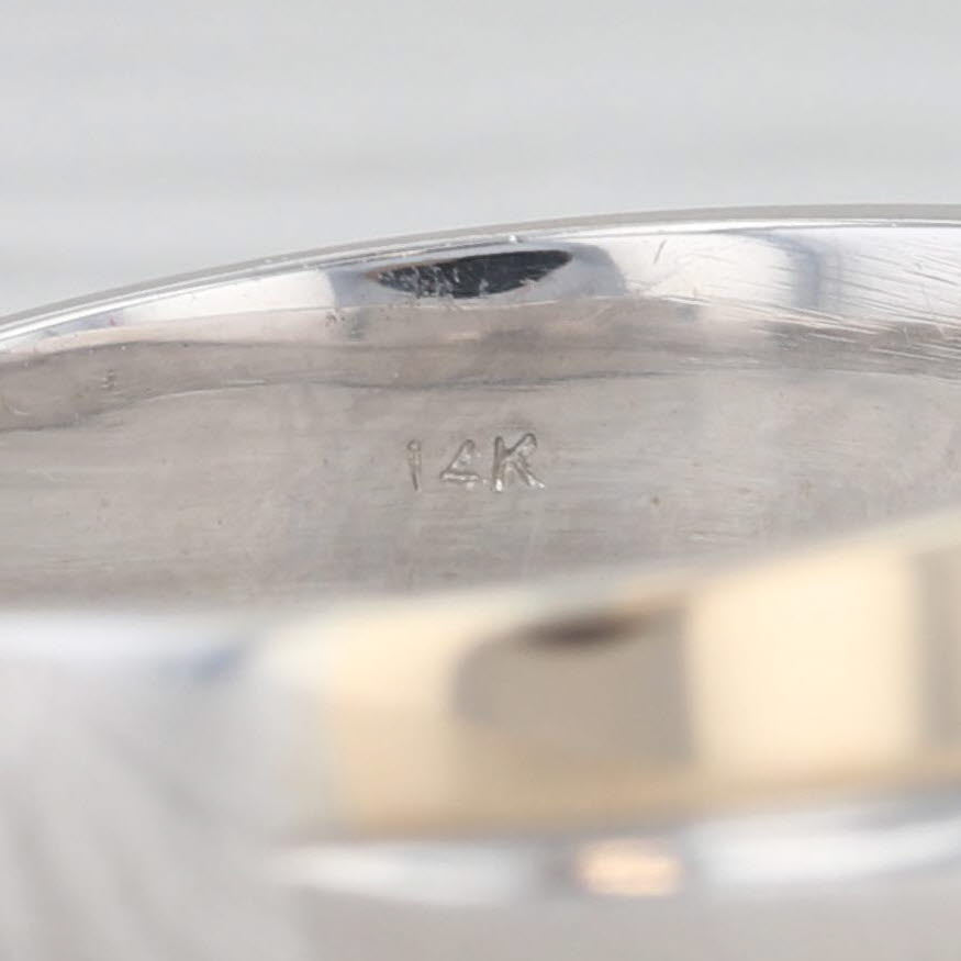 0.18ctw Diamond Men's Ring 14k Yellow White Gold Wedding Band Size 10.25