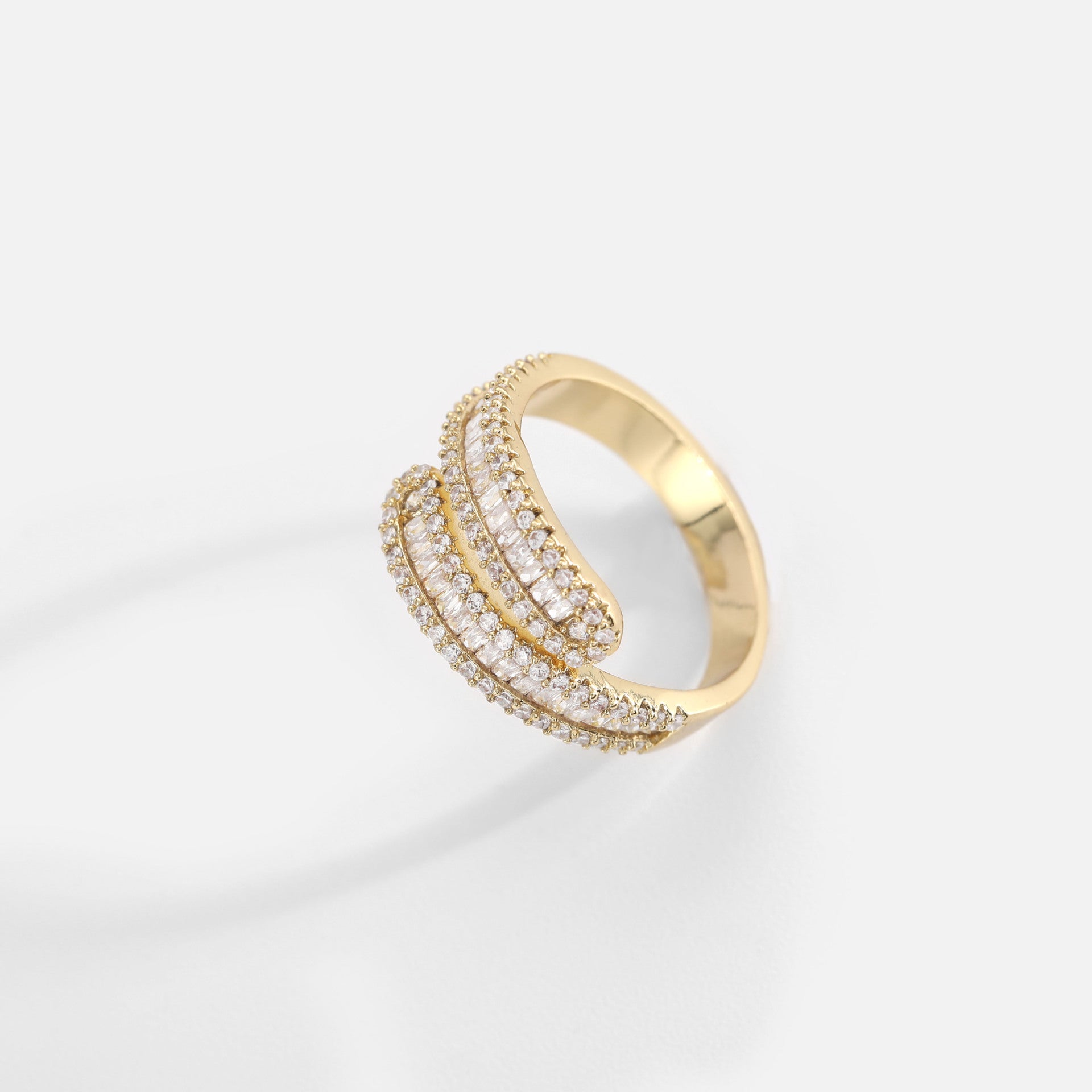 Women IG Style Geometric Copper 18K Gold Plated Rings