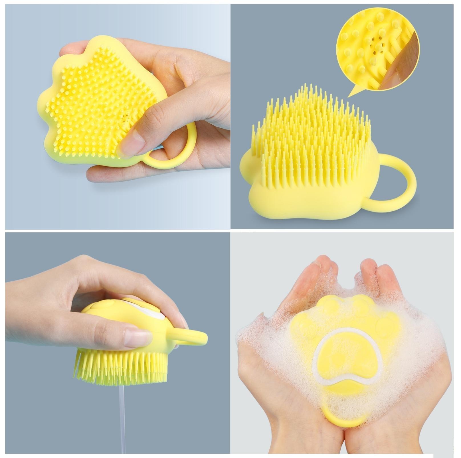 Cat Paw Shaped Pet Bathing Brush Massager - Gentle and Effective