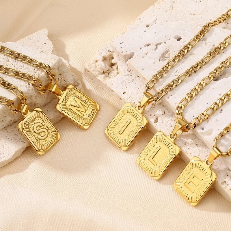 Casual Minimalist Letter 304 Stainless Steel 18K Gold Plated Pendant Necklace