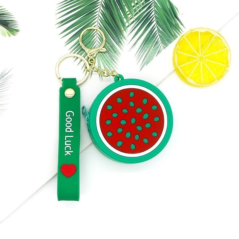 Unisex Fruit Silica Gel Zipper Coin Purses