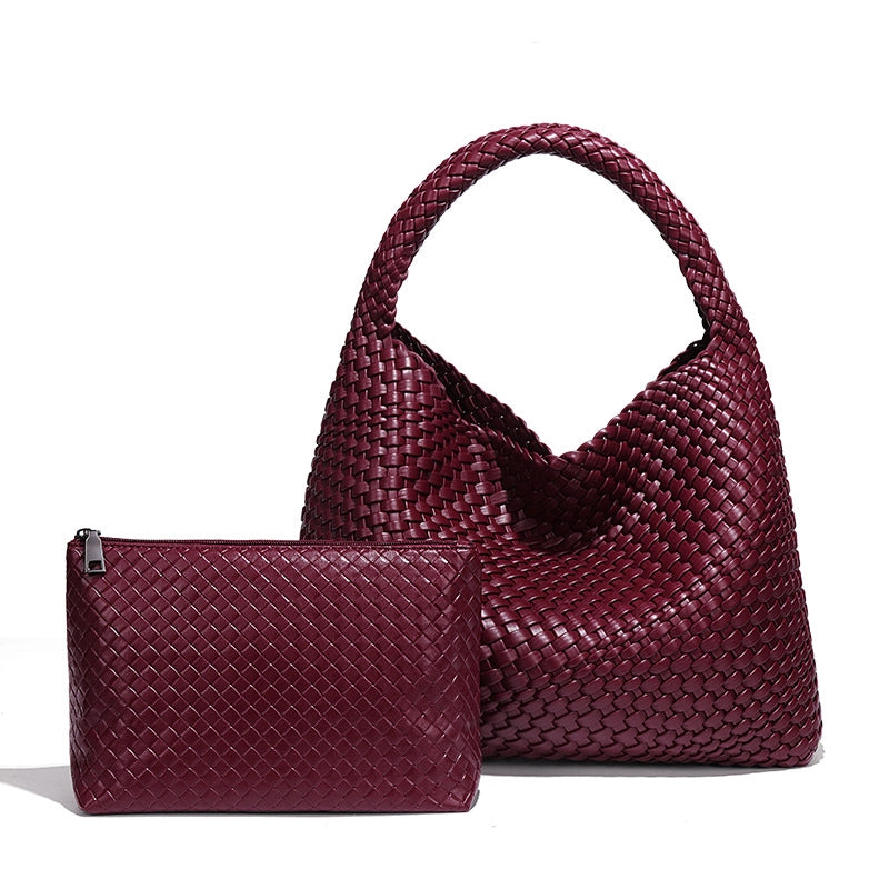 Women's Small All Seasons Pu Leather Solid Color Streetwear Bucket Magnetic Buckle Shoulder Bag