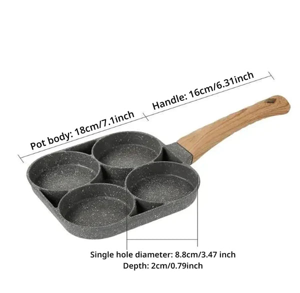 4-Hole Fried Non Stick Pan for Egg. Burger. Pancake. etc