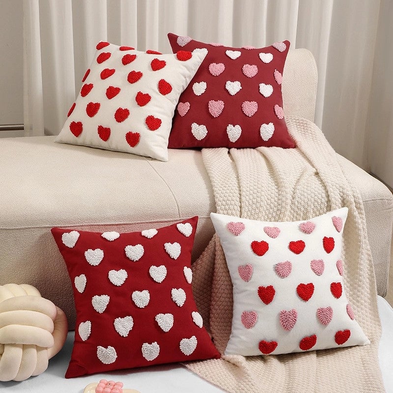 Valentine'S Day Casual Elegant Minimalist Heart Shape PP Cotton Plush Throw Pillow Bedding