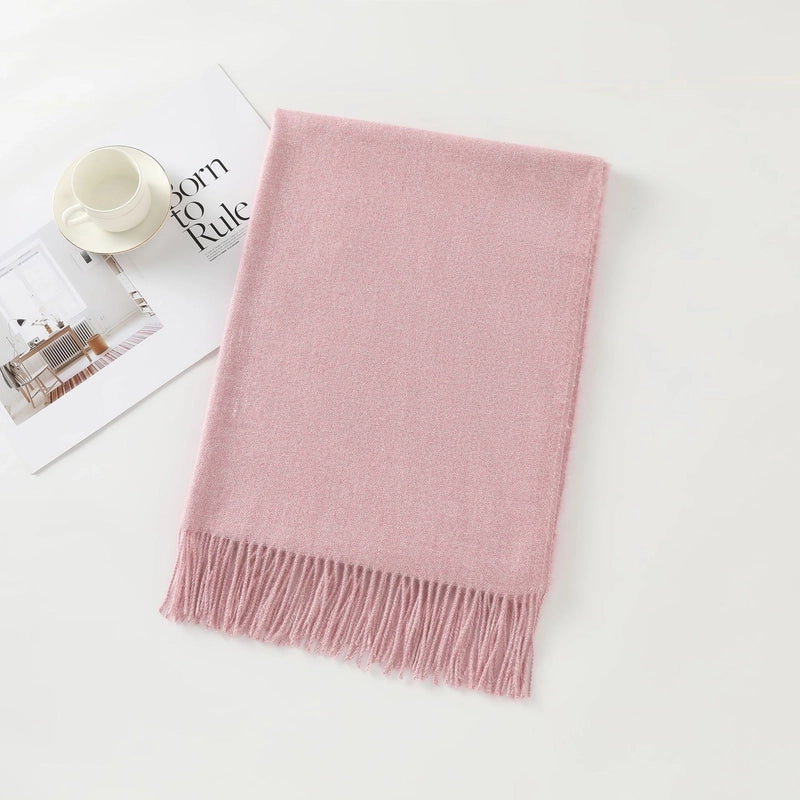 Cashmere Scarf Women Autumn And Winter Solid Color Simple Scarf Sweet Shawl Thick Warm Scarf