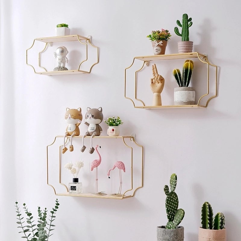 Cover Three-Wall Storage Rack Living Room Dining Room Wall Decoration Rack Wall Home Wall Hanging Bathroom Storage Rack