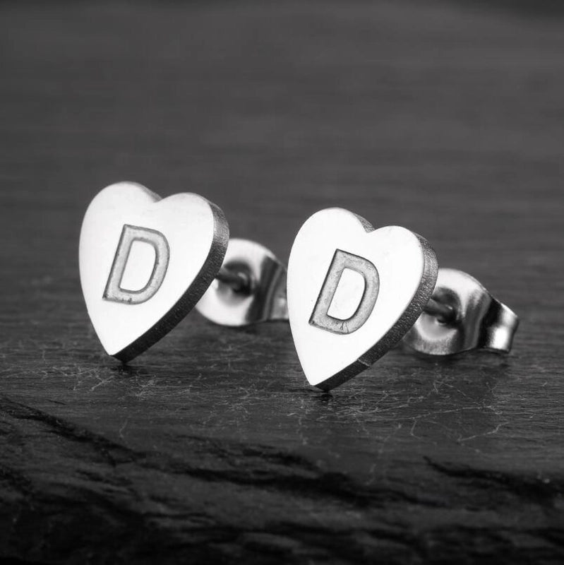 1 Pair Fashion Letter Heart Shape Plating 304 Stainless Steel 18K Gold Plated Ear Studs