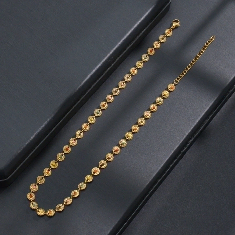 304 Stainless Steel 18K Gold Plated Fashion Plating Geometric Necklace