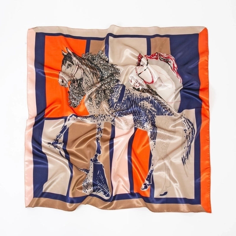 Spring Artificial Silk Women's Satin Scarf Printed All-matching Scarf 90 Large Kerchief Mother's Day Gift