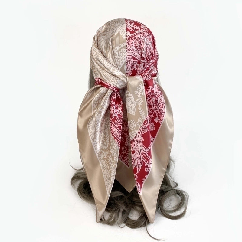 Women's Retro Flower Satin Printing Scarves & Gloves