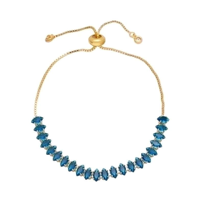 1 Piece Minimalist Leaf Copper Plating Inlay Zircon Bracelets
