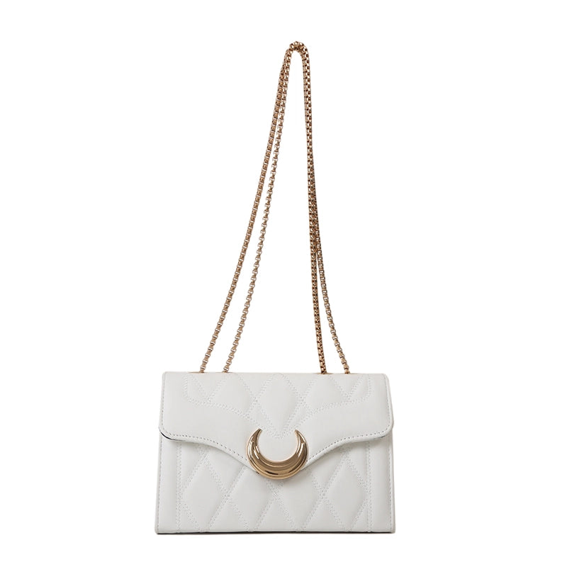 Women's All Seasons Pu Leather Solid Color Classic Style Square Magnetic Buckle Shoulder Bag