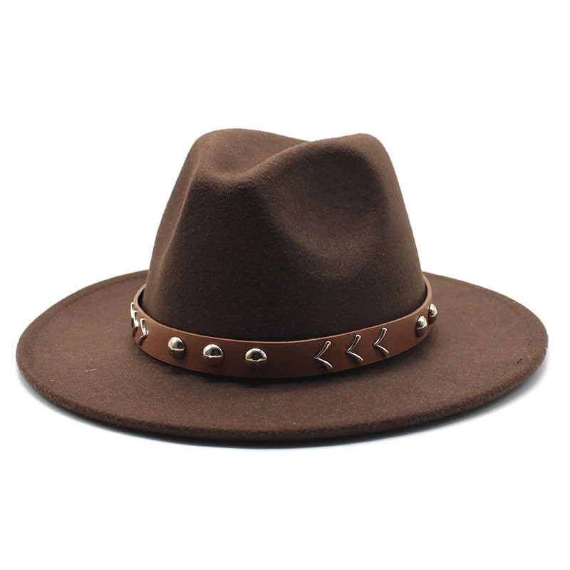 Wool Top Hat Autumn And Winter Casual Big Brim Men's And Women's Retro Felt Hat Fashion Trend Jazz Hat