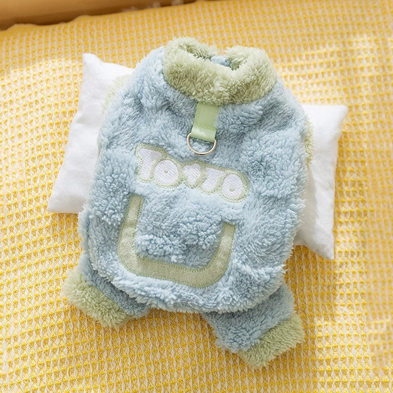 Cute Flannel Animal Solid Color Pet Clothing