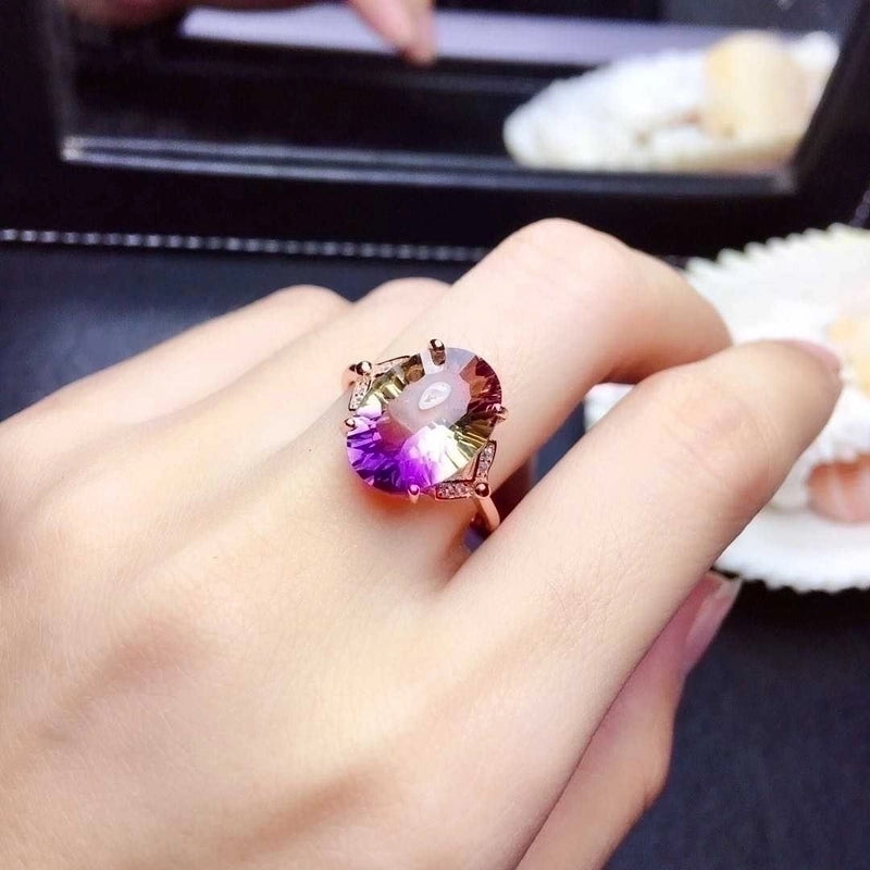 Copper Diamond Geometric Ocean Artificial Gemstones Crystal Jewelry Sets