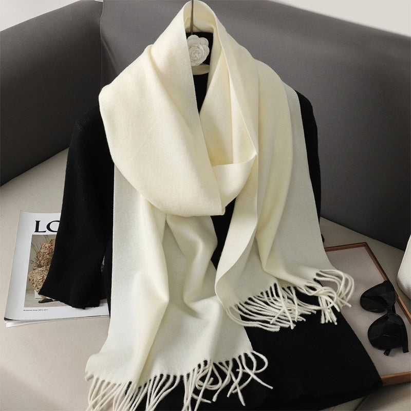 Women's Elegant Solid Color Imitation Cashmere Scarf