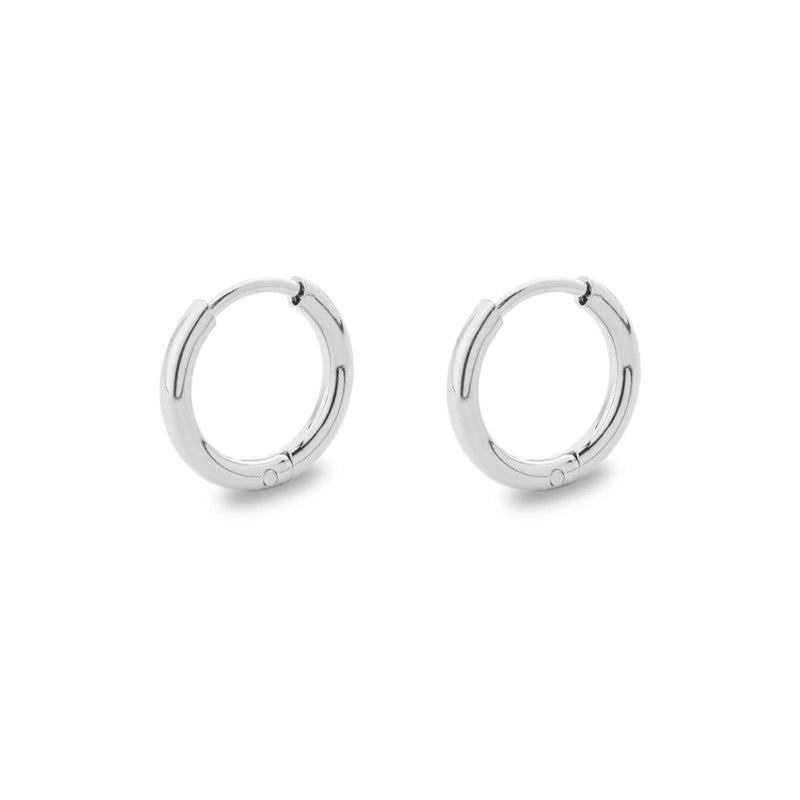 Minimalist Solid Color Stainless Steel Hoop Earrings 1 Pair