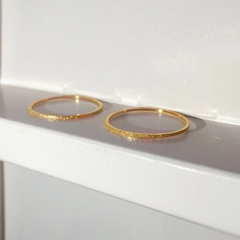 Minimalist Solid Color Stainless Steel Plating Gold Plated Rings
